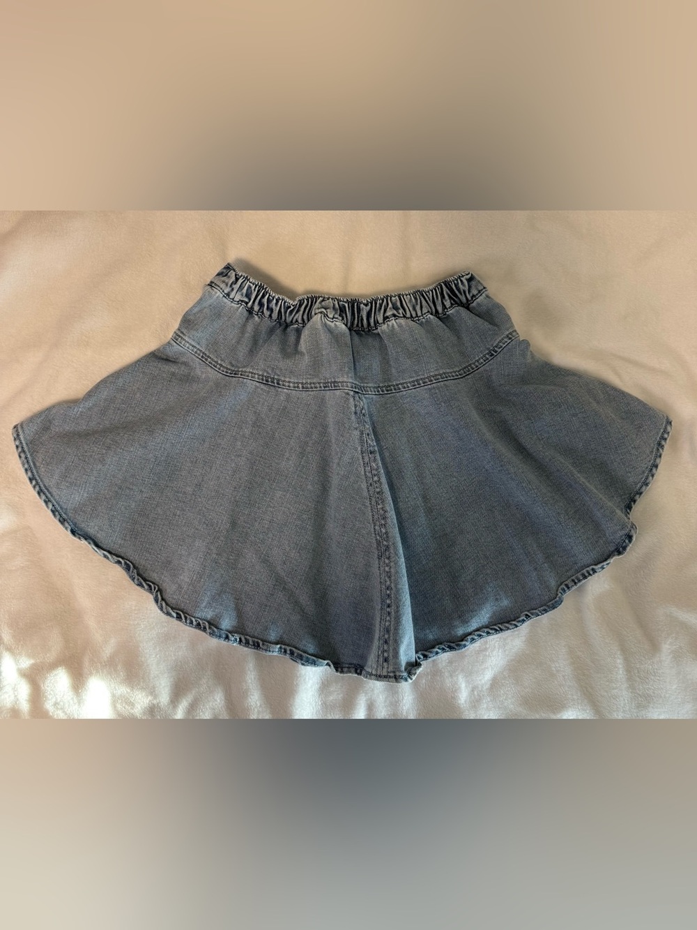 Aerie Light Blue Denim Circle Flare Mini Skirt Size XS - Picture 5 of 6